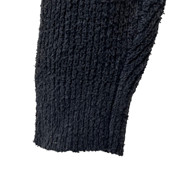 Free People Women Black High Low V Neck Soft Chunky Sweater Size Small - Picture 8 of 10